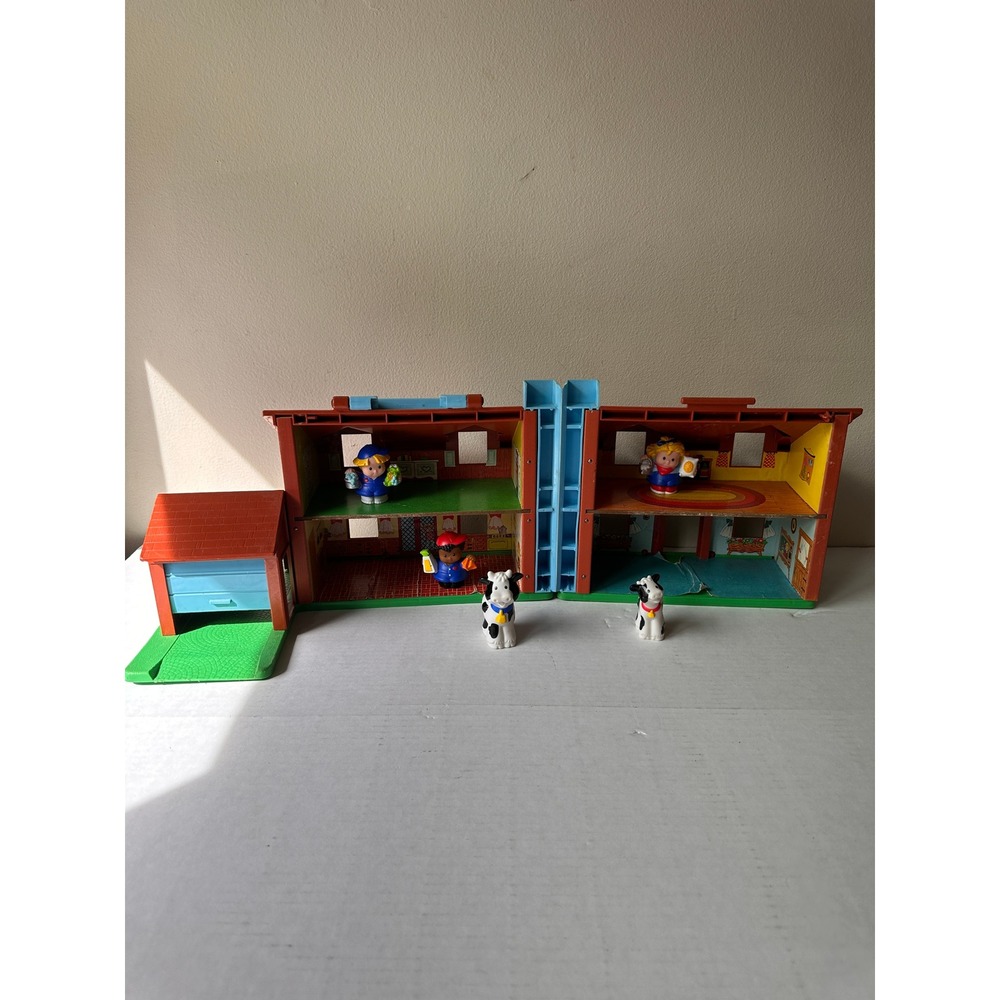 Vtg Fisher Price Little People Tudor House 952 Play Family Toy Lot Cows Figures - Picture 4 of 12